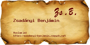 Zsadányi Benjámin névjegykártya