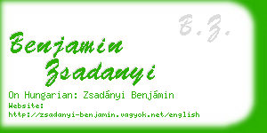 benjamin zsadanyi business card